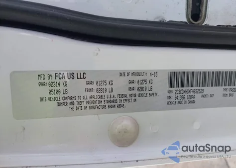 2015 Dodge Charger Sxt из США, поврежденный, VIN 2C3CDXHGXFH832529